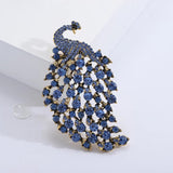 Vintage Peacock Rhinestone Brooch