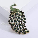 Vintage Peacock Rhinestone Brooch