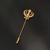 Sikhism Symbol Stainless Steel Amulet Brooch Wedding Groom Jewelry