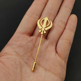 Sikhism Symbol Stainless Steel Amulet Brooch Wedding Groom Jewelry