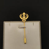 Sikhism Symbol Stainless Steel Amulet Brooch Wedding Groom Jewelry