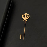 Sikhism Symbol Stainless Steel Amulet Brooch Wedding Groom Jewelry