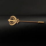 Sikhism Symbol Stainless Steel Amulet Brooch Wedding Groom Jewelry