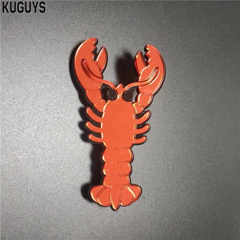 Red Lobster Acrylic Brooch for Women Girls Jewelry