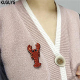 Red Lobster Acrylic Brooch for Women Girls Jewelry