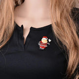 Christmas Santa Claus Brooch Pin Inlay Rhinestone Heart Holiday Jewelry