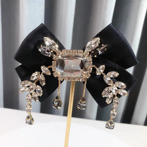 Rhinestone Bow Brooches Pins Pearl Ribbon Bow Tie Fabric Bowknot Neck...
