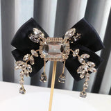 Rhinestone Bow Brooches Pins Pearl Ribbon Bow Tie Fabric Bowknot Neck...
