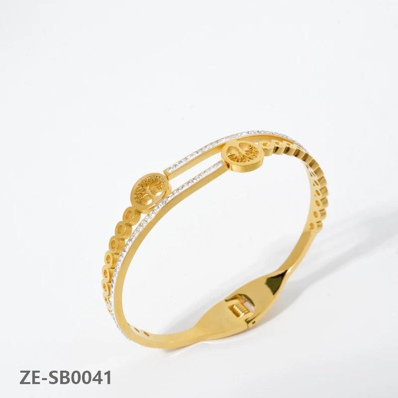 Tree of Life Eyes Snake Pearl Zircon Bowknot Bangle