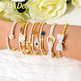 Tree of Life Eyes Snake Pearl Zircon Bowknot Bangle
