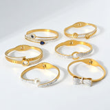 Tree of Life Eyes Snake Pearl Zircon Bowknot Bangle