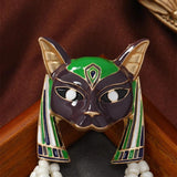 Muylinda Egypt Wolf Head Animal Brooches Unisex Enamel Soul Keeper Bead Chain