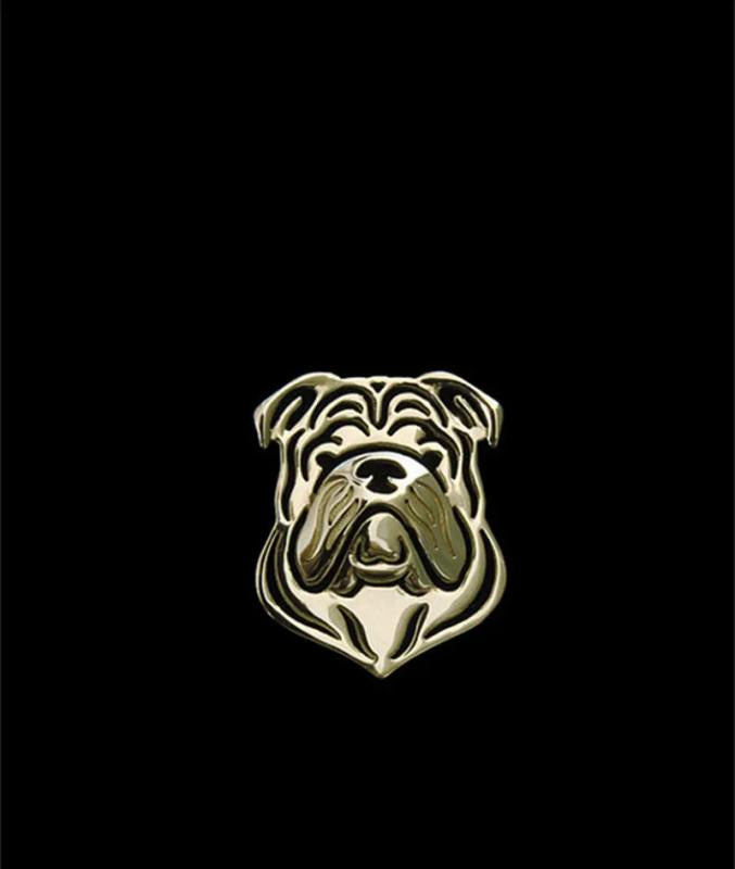 English Bulldog Lapel Pin Brooch Silver-plated