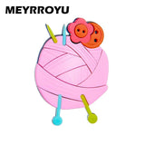 Acrylic Pink Yarn Ball Shape Women Pins Brooch Girls Jewelry