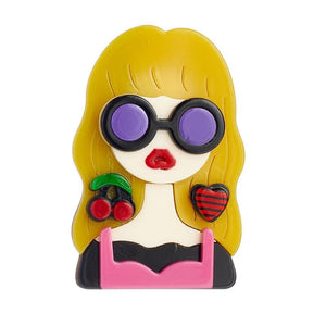Yellow Hair Girl Brooch - Cute Cartoon Figure Pin