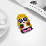 Yellow Hair Girl Brooch - Cute Cartoon Figure Pin