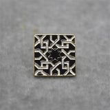Enamel Square Brooch European American Moroccan Design