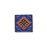 Enamel Square Brooch European American Moroccan Design