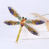 Crystal Dragonfly Brooches for Women High Insect Brooch Pins Coat Accessories