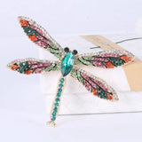 Crystal Dragonfly Brooches for Women High Insect Brooch Pins Coat Accessories