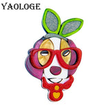 Acrylic Glasses Dog Brooches