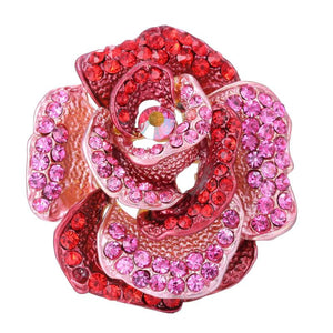 Rhinestone Large Rose Flower Brooch Bouquet Wreath Plant Pins Scarf Clip Wedding