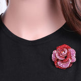 Rhinestone Large Rose Flower Brooch Bouquet Wreath Plant Pins Scarf Clip Wedding
