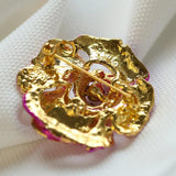 Rhinestone Large Rose Flower Brooch Bouquet Wreath Plant Pins Scarf Clip Wedding