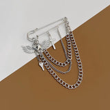U-Magical Metal Brooch for Women Smiley Butterfly Pin Chain Tassel