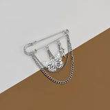 U-Magical Metal Brooch for Women Smiley Butterfly Pin Chain Tassel