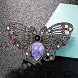 Vintage Butterfly Crystal Cloisonne Brooch for Women Men