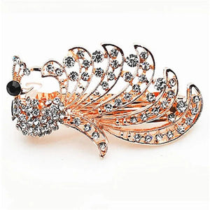 Large Peacock Brooch Pin Colorful Rhinestones Hollow Tail Women Party Gift