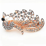 Large Peacock Brooch Pin Colorful Rhinestones Hollow Tail Women Party Gift