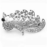 Large Peacock Brooch Pin Colorful Rhinestones Hollow Tail Women Party Gift