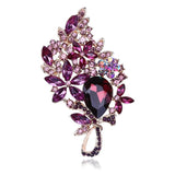 Rhinestone Flower Large Water-drop Brooch Wedding Party Pins