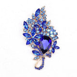 Rhinestone Flower Large Water-drop Brooch Wedding Party Pins
