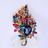 Rhinestone Flower Large Water-drop Brooch Wedding Party Pins