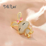 Pink Bow Bunny Brooch Rhinestone Rabbit Lapel Pin Party Accessories