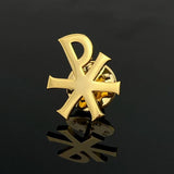 Vintage Labarum Chi-Rho Brooch Stainless Steel Amulet Jewelry