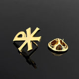Vintage Labarum Chi-Rho Brooch Stainless Steel Amulet Jewelry