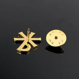 Vintage Labarum Chi-Rho Brooch Stainless Steel Amulet Jewelry