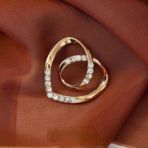 Scarf Buckle Women Brooches Stainless Steel Ring Crystal Pins