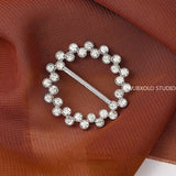 Scarf Buckle Women Brooches Stainless Steel Ring Crystal Pins