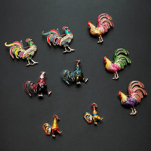 Zlxgirl Rooster Animal Brooches Jewelry for Men and Women