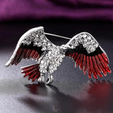 Eagle Shape Animal Brooches for Men Yellow Enamel Scarf Pins