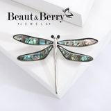 Emerald Dragonfly Brooch Alloy Pin for Coat Jacket