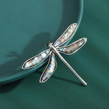 Emerald Dragonfly Brooch Alloy Pin for Coat Jacket