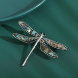 Emerald Dragonfly Brooch Alloy Pin for Coat Jacket