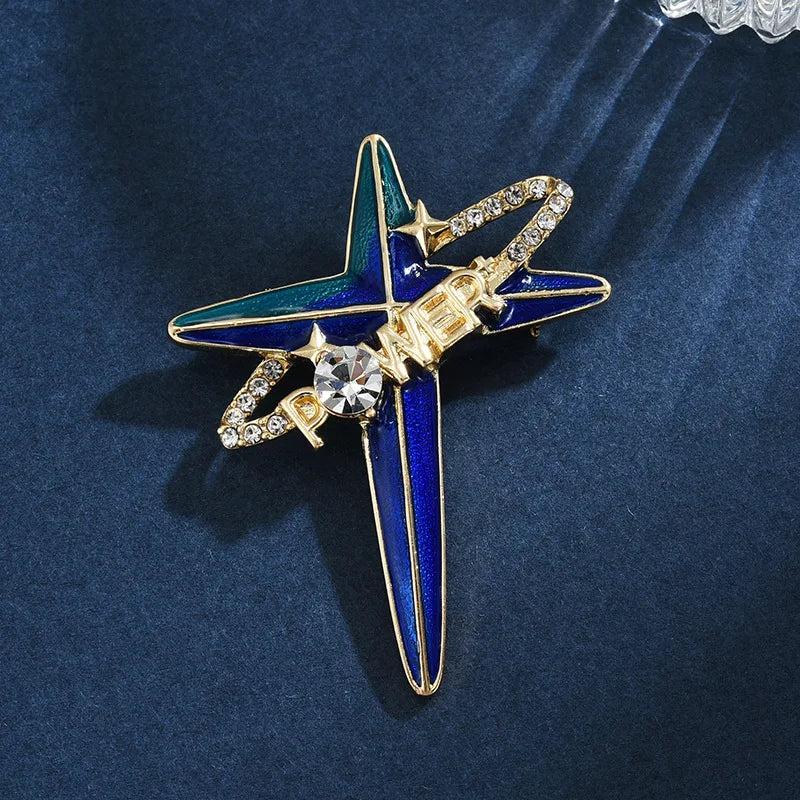 Enamel Planet Pin Brooch Rhinestone Jewelry