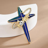 Enamel Planet Pin Brooch Rhinestone Jewelry